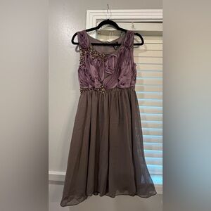 Esley Lavender and Taupe Floral Dress